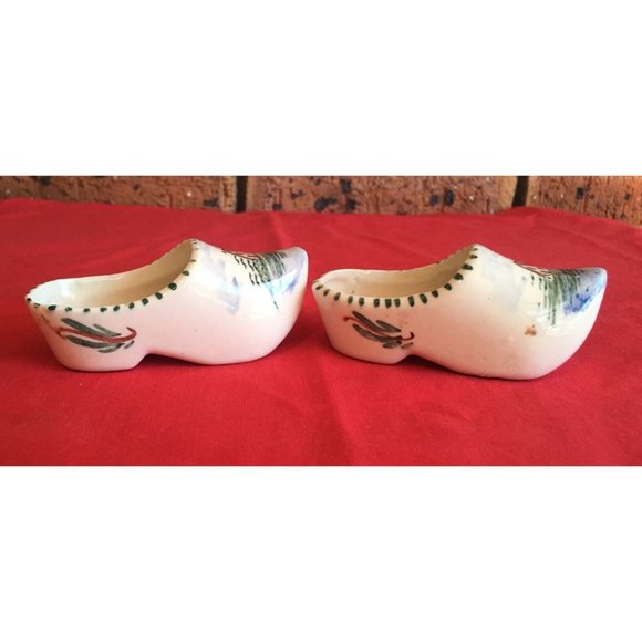 Vintage Set of Dutch ceramic clogs - Holland Mini Shoes Hand Painted - Picture 3 of 5